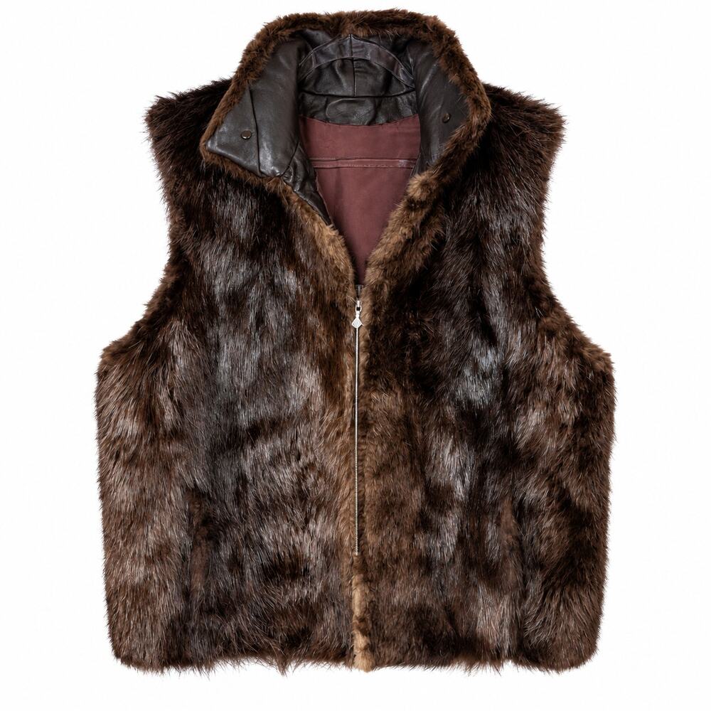 Andrew Marc Genuine Fur & Leather Vest – Believed Natural Beaver